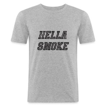 Weed Cannabis CBD Saying - Men's Slim Fit T-Shirt - heather grey - Front - Nik (191cm)