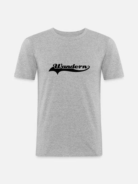 Wandern Schweif - Männer Slim Fit T-Shirt - Grau meliert