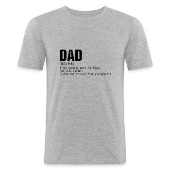Bester Papa, Dad ,vater,vati geschenk - Männer Slim Fit T-Shirt - Grau meliert - Vorne - Nik (191cm)