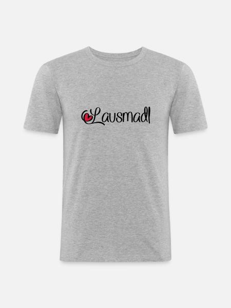 Lausmadl - Männer Slim Fit T-Shirt - Grau meliert