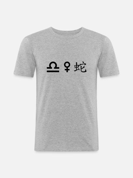 Libra Venus Snake - Men's Slim Fit T-Shirt - heather grey
