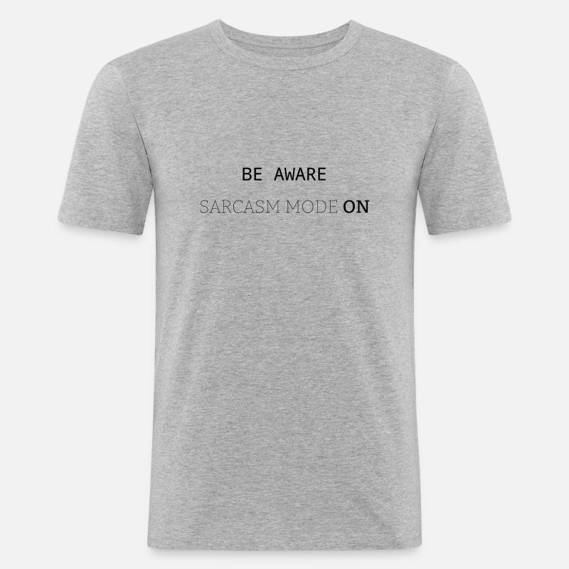 Sarkasmus-Modus EIN - Männer Slim Fit T-Shirt - Grau meliert