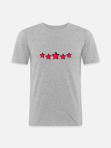 étoiles - T-shirt près du corps Homme - gris chiné
