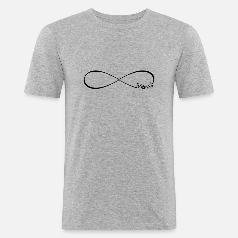 amici Infinity - amici Amicizia Simbolo - Maglietta aderente da uomo - grigio melange