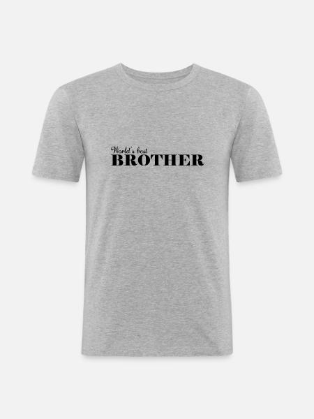 Bester Bruder der Welt - Männer Slim Fit T-Shirt - Grau meliert