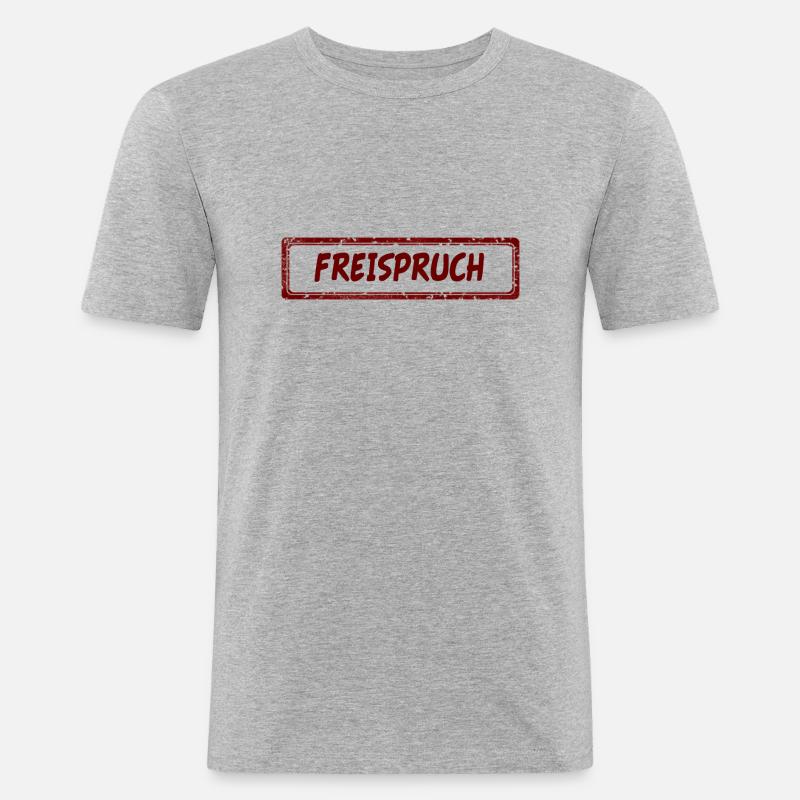 Freispruch Unschuldig Nicht Schuldig Geschenk - Männer Slim Fit T-Shirt - Grau meliert