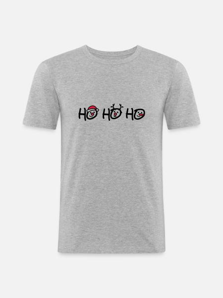 Ho Ho Ho - Men's Slim Fit T-Shirt - heather grey
