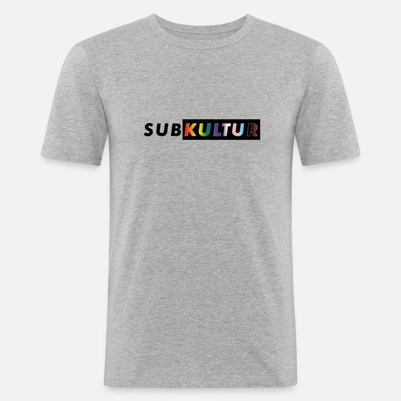 SUBKULTUR CSD - Männer Slim Fit T-Shirt - Grau meliert