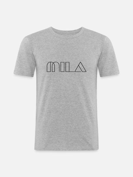 Name Mila Modern Black - Men's Slim Fit T-Shirt - heather grey