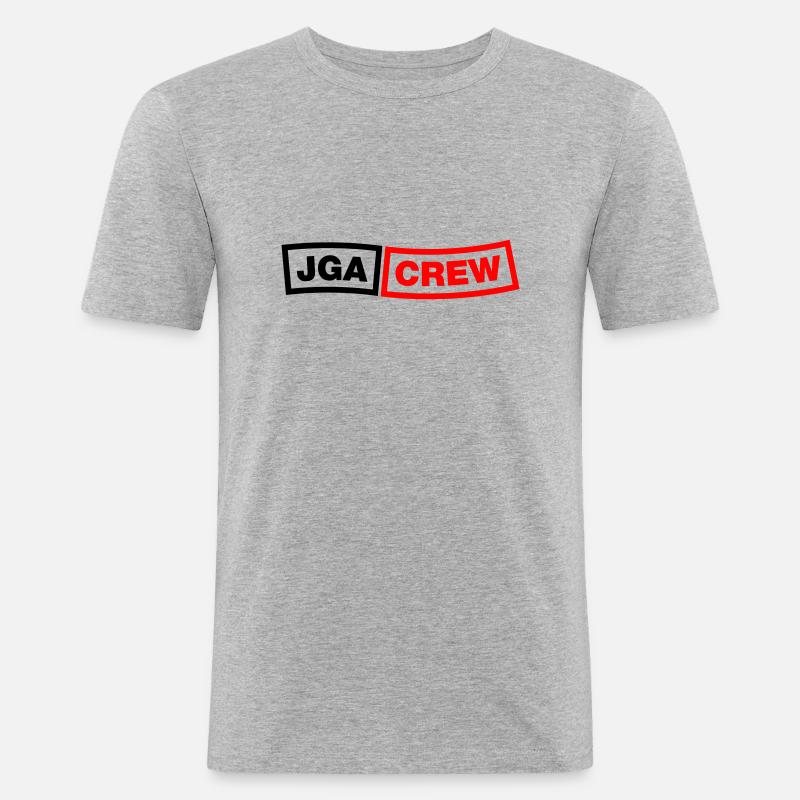 JGA Crew - Emblem 2C - Männer Slim Fit T-Shirt - Grau meliert