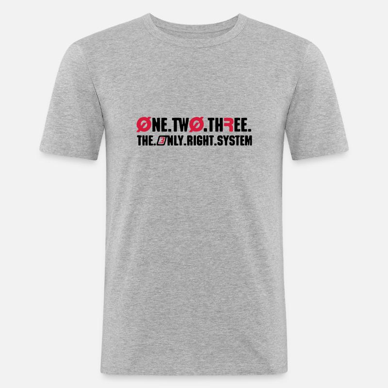 Right System - Männer Slim Fit T-Shirt - Grau meliert