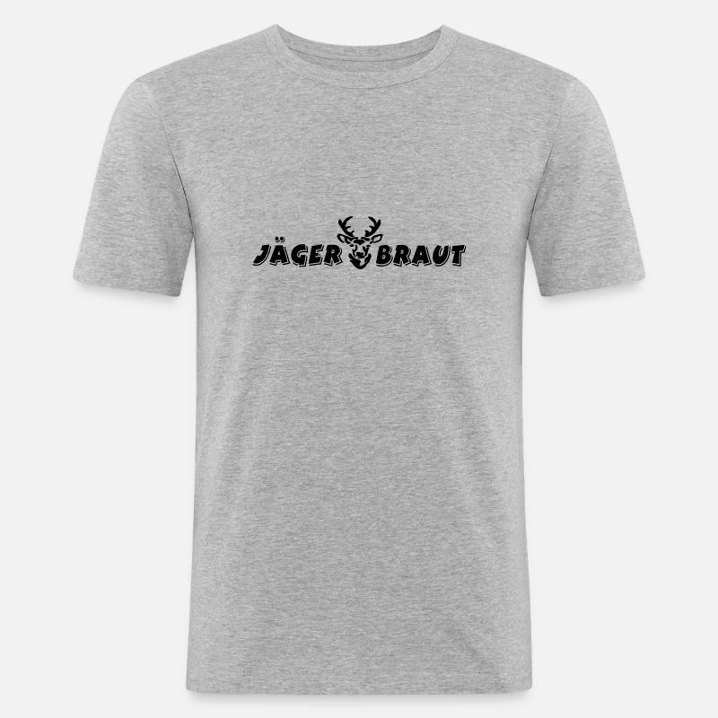 jägerbraut Jäger Braut - Männer Slim Fit T-Shirt - Grau meliert