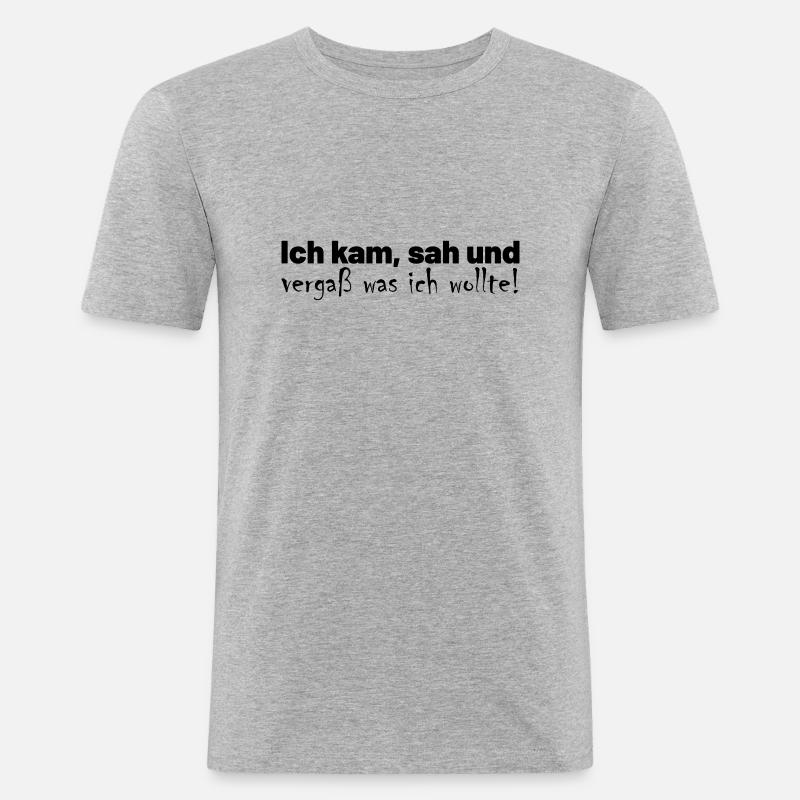 Vergesslichkeit Spruch - Männer Slim Fit T-Shirt - Grau meliert
