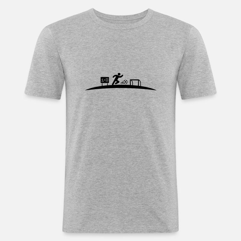 Fußballer Tor - Männer Slim Fit T-Shirt - Grau meliert