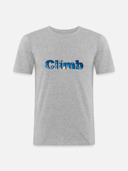 Climb - Männer Slim Fit T-Shirt - Grau meliert