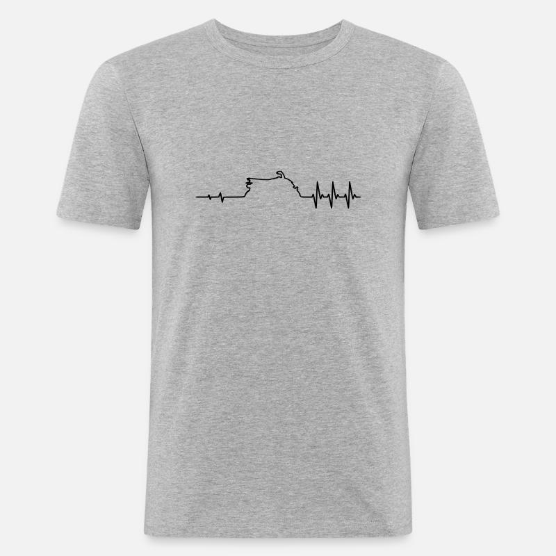 Puls Quad - Männer Slim Fit T-Shirt - Grau meliert
