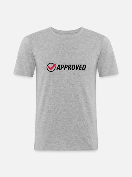 approved__f2 - Männer Slim Fit T-Shirt - Grau meliert