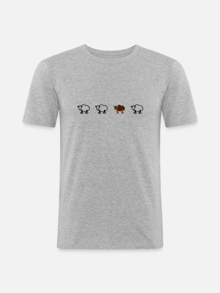 sheeps_1_f2 - T-shirt près du corps Homme - gris chiné