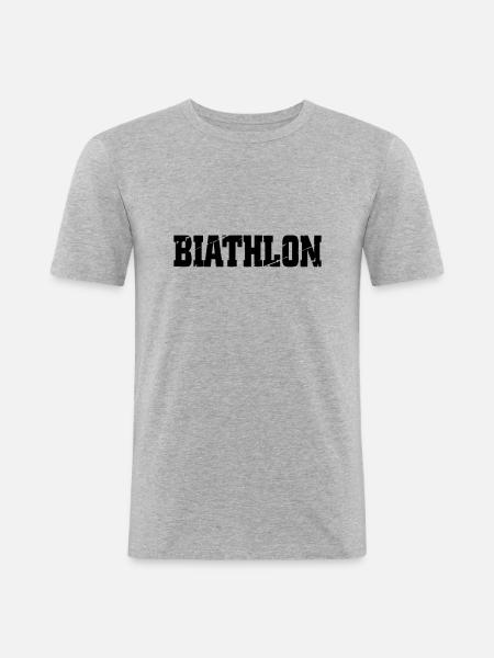 Biathlon - T-shirt près du corps Homme - gris chiné