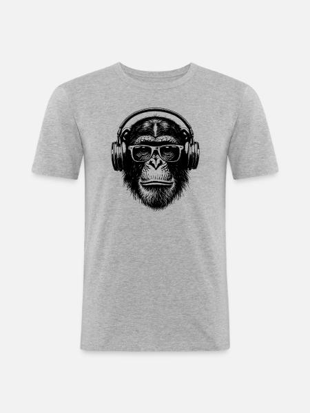 Music Chimp - Men's Slim Fit T-Shirt - heather grey