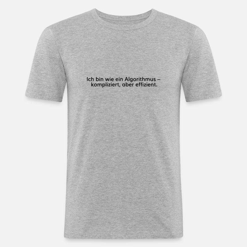 Mimikama Algorithmus - Männer Slim Fit T-Shirt - Grau meliert