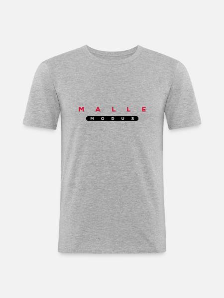malle modus - Männer Slim Fit T-Shirt - Grau meliert