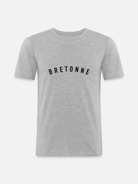 bretonne - T-shirt près du corps Homme - gris chiné