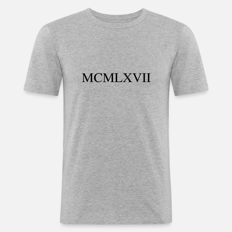 1967 - Männer Slim Fit T-Shirt - Grau meliert