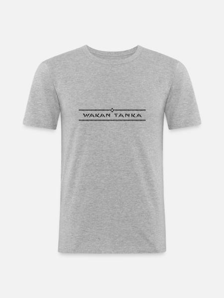 Wakan Tanka (het Grote Mysterie) vector - Mannen slim fit T-shirt - grijs gemêleerd