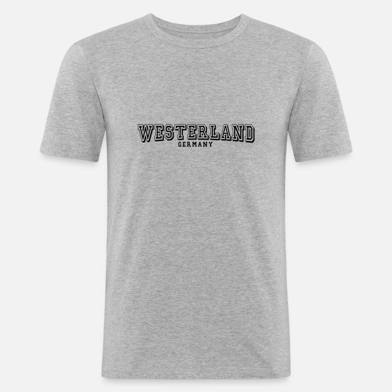 Westerland - Männer Slim Fit T-Shirt - Grau meliert