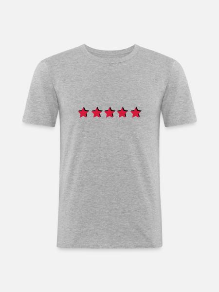 sterne - Männer Slim Fit T-Shirt - Grau meliert