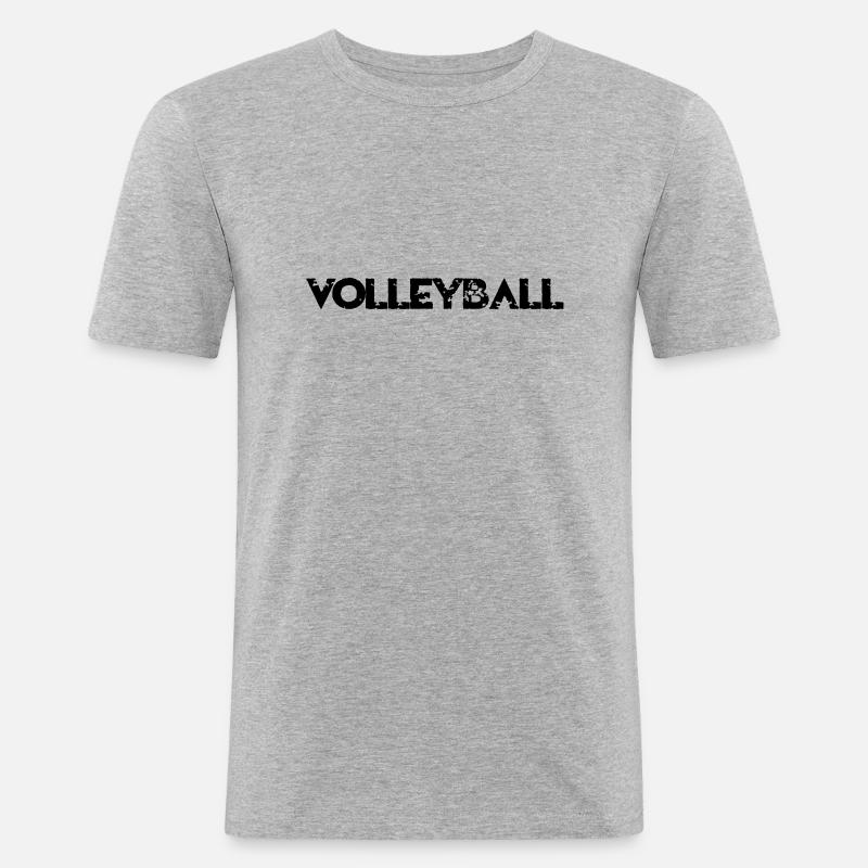 Volleyball - Männer Slim Fit T-Shirt - Grau meliert
