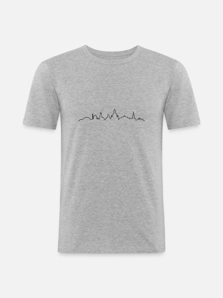 Skyline Dresden - Männer Slim Fit T-Shirt - Grau meliert