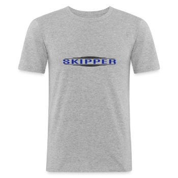 skipper - Men's Slim Fit T-Shirt - heather grey - Front - Nik (191cm)