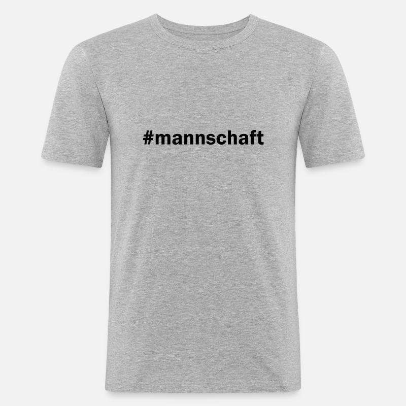 #mannschaft Mannschaft - Männer Slim Fit T-Shirt - Grau meliert