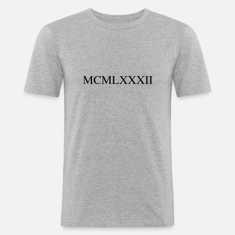 1982 - Männer Slim Fit T-Shirt - Grau meliert