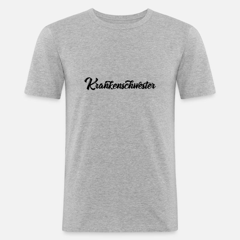 Krankenschwester - Männer Slim Fit T-Shirt - Grau meliert