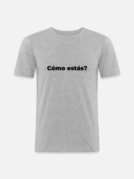 como estas - Männer Slim Fit T-Shirt - Grau meliert
