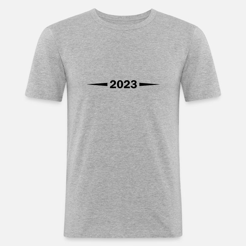 2023 - Männer Slim Fit T-Shirt - Grau meliert