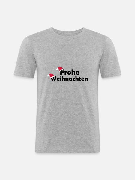 Joyeux Noël - T-shirt près du corps Homme - gris chiné