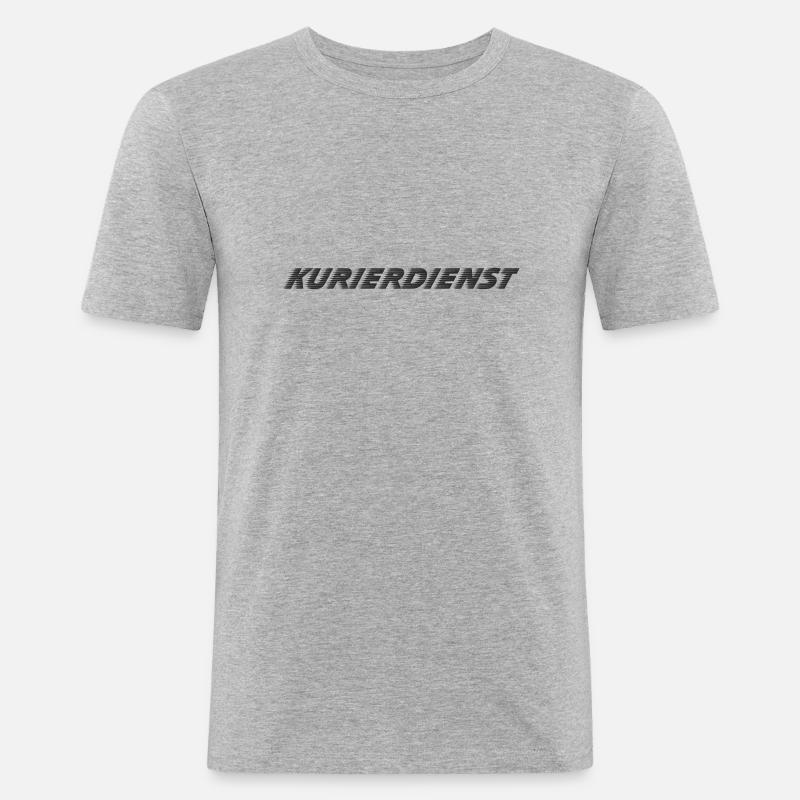 Kurierdienst - Männer Slim Fit T-Shirt - Grau meliert