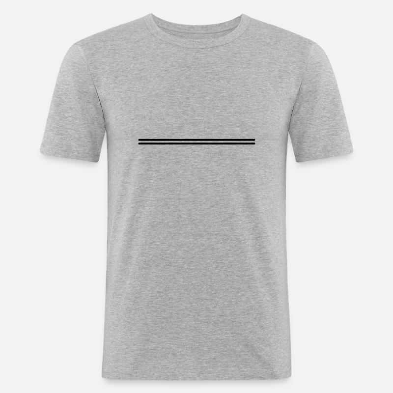 Doppelstrich - Männer Slim Fit T-Shirt - Grau meliert