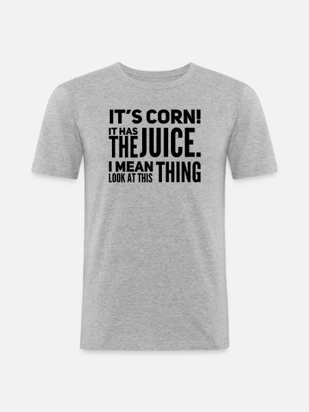 Its corn - Männer Slim Fit T-Shirt - Grau meliert