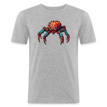 Bunte roberter Spinne in lebendigen Farben - Männer Slim Fit T-Shirt - Grau meliert - Vorne - Nik (191cm)
