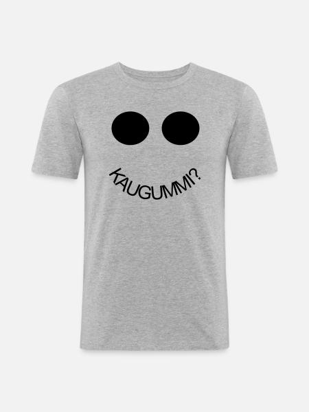 mr kaugummi - Männer Slim Fit T-Shirt - Grau meliert