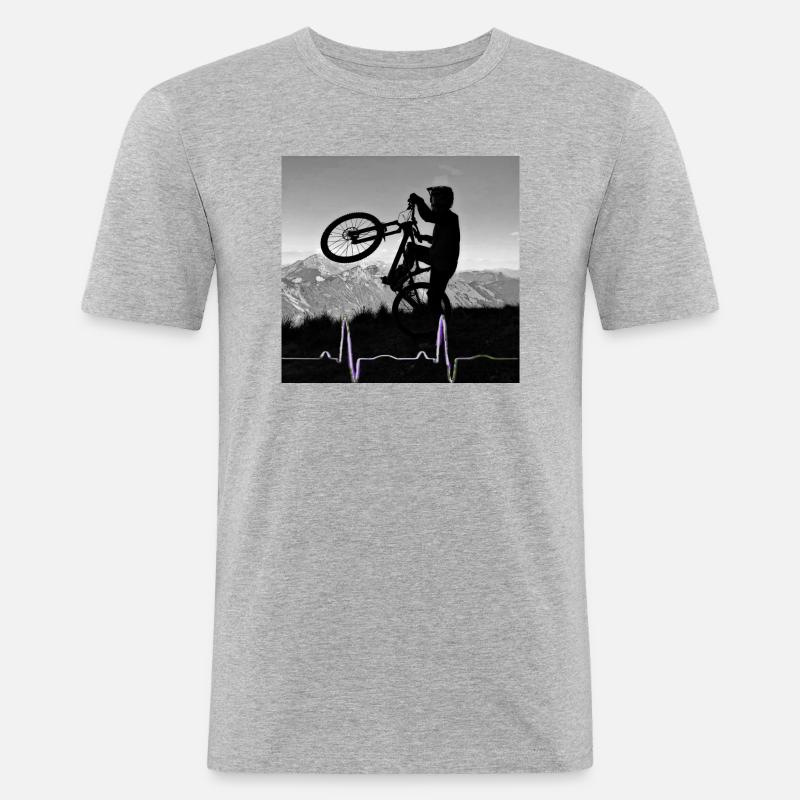MTB Lover's - Männer Slim Fit T-Shirt - Grau meliert