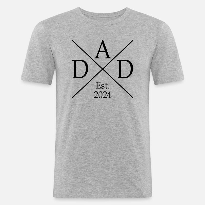 Papà Est. 2024 - Maglietta aderente da uomo - grigio melange