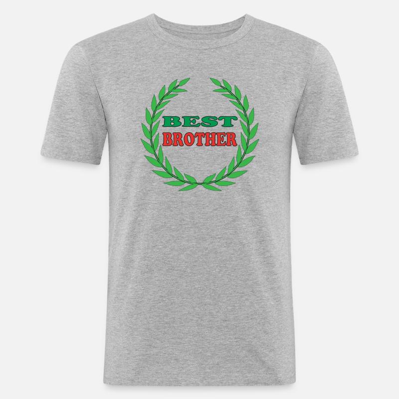 BESTER BRUDER - Männer Slim Fit T-Shirt - Grau meliert