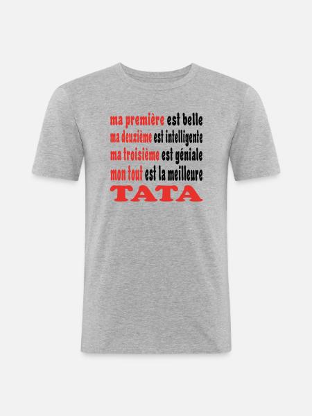My TATA - Men's Slim Fit T-Shirt - heather grey