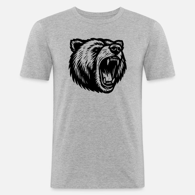 Ergraut - Männer Slim Fit T-Shirt - Grau meliert